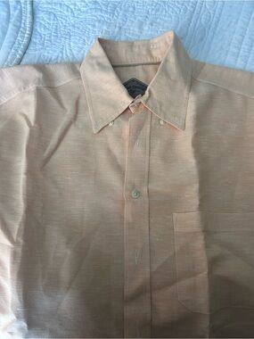 BILLS KHAKIS- Light Peach Linen Button-Down Men’s Shirt
